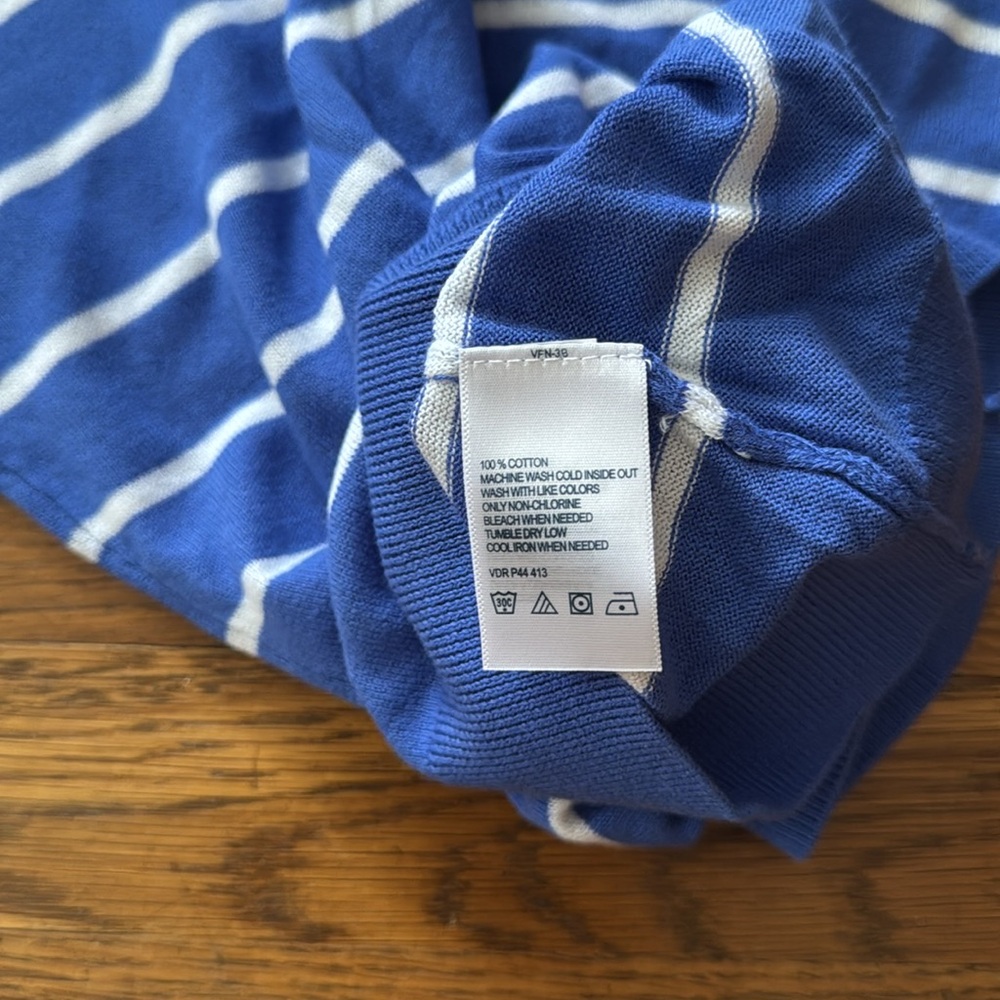 🐟 Nautica blue/white striped boatneck sweater. Size S. NWT. - Picture 7 of 7